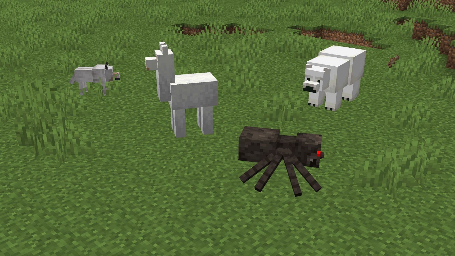 Neutral mobs that are real-life animals (Image via Sportskeeda Gaming || Mojang Studios)
